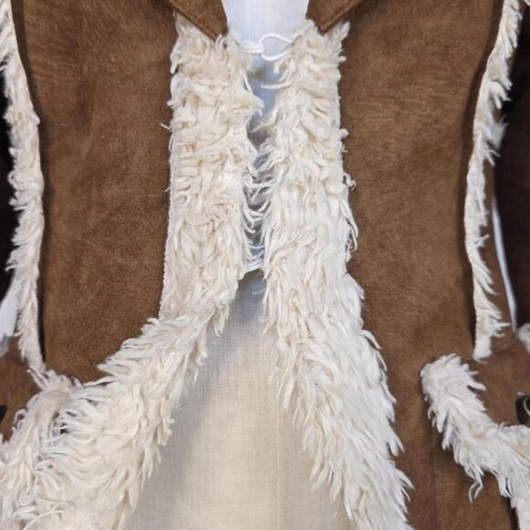 Y2K 90s Wilson’s Penny Lane Afghan Coat Beaded Sleeve Design Boho Fairycore - Picture 6 of 8